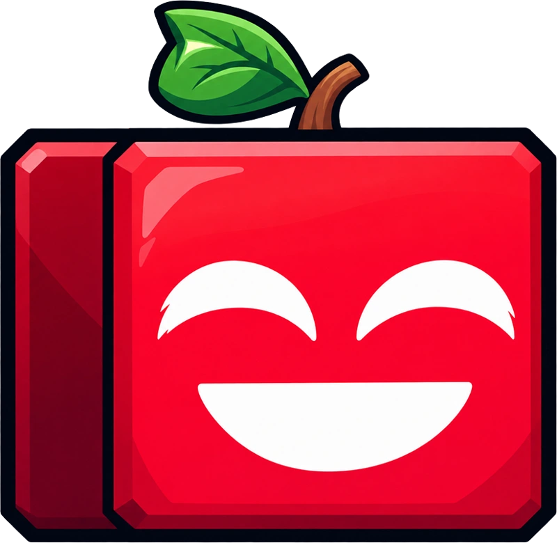 Happy red apple cube