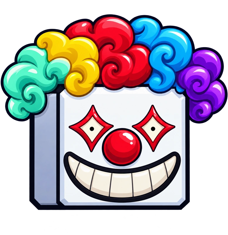 Uncanny rainbow clown cube